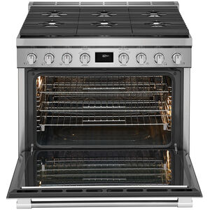 Frigidaire Professional 36 in. 4.4 cu. ft. Dual Convection Dual Fuel Range with 6 Sealed Burners - Stainless Steel, , hires