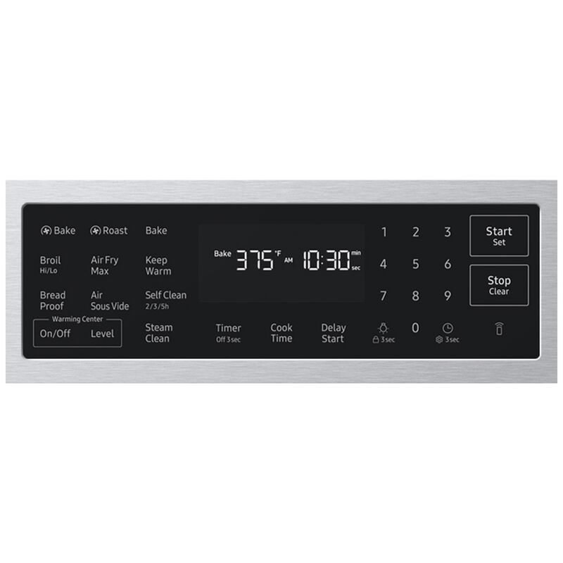 Samsung Bespoke 30 in. 6.3 cu. ft. Smart Air-Fry True European Convection Slide-In Electric Range with Radiant Burners - Stainless Steel, Stainless Steel, hires