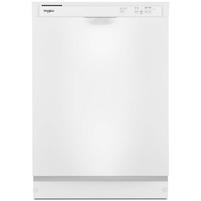 Whirlpool 24 in. Built-In Dishwasher with Front Control, 59 dBA Sound Level, 12 Place Settings & 3 Wash Cycles - White | WDF332PAMW