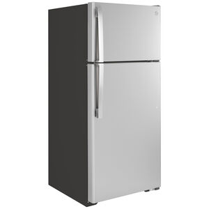 GE 28 in. 16.6 cu. ft. Top Freezer Refrigerator - Stainless Steel, Stainless Steel, hires