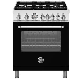 Bertazzoni Master Series 30 in. 4.7 cu. ft. Convection Oven Freestanding LP Gas Range with 5 Sealed Burners - Matte Black, , hires