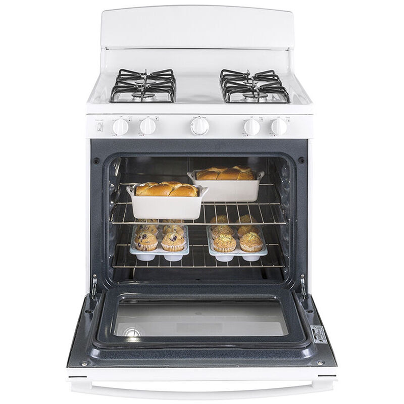 GE 30 in. 4.8 cu. ft. Gas Range with 4 Sealed Burners - White, White, hires