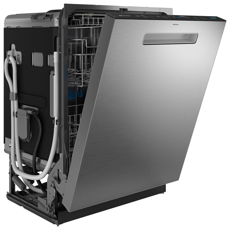 GE Profile 24 in. Top Control Smart Dishwasher with 39 dBa Sound Level, 3rd-Rack, Twin Turbo Dry Boost & Pocket - Fingerprint Resistant Stainless, , hires