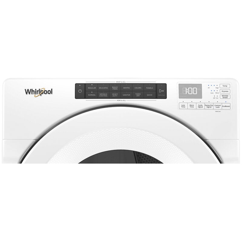 Whirlpool 27 in. 7.4 cu. ft. Stackable Long Vent Gas Dryer with Intuitive Controls, Sanitize Cycle & Sensor Dry - White, , hires