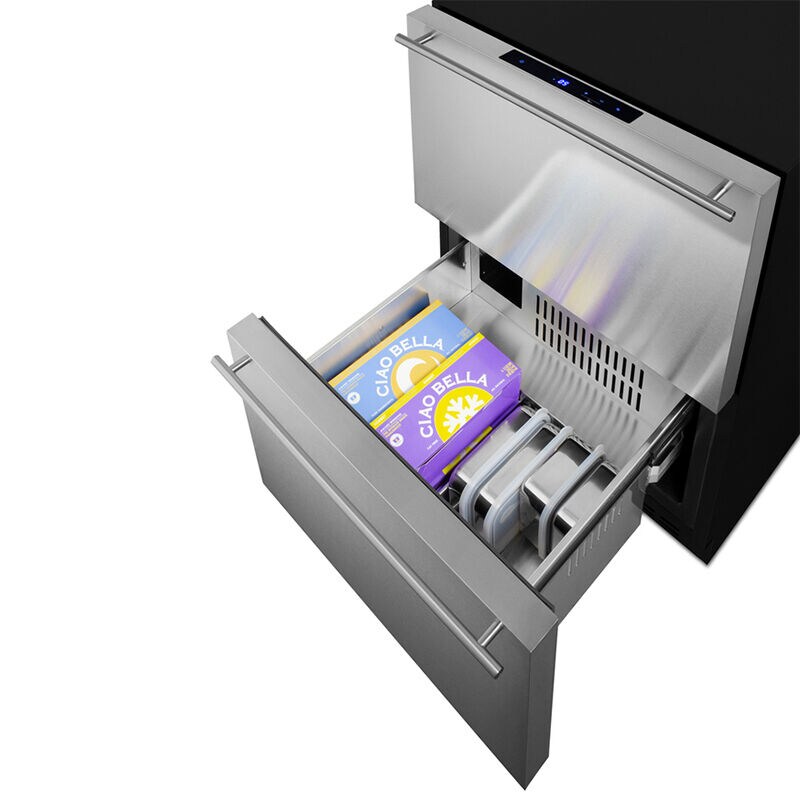 Summit 24 in. 3.7 cu. ft. Built-in Outdoor Frost Free Double Freezer Drawers - Stainless Steel/Panel Ready, , hires
