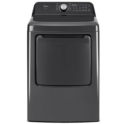 Midea 27 in. 7.0 cu. ft. Smart Gas Dryer with Sensor Dry & Sanitize Cycle - Metallic Gray | MLTG45N4BMG