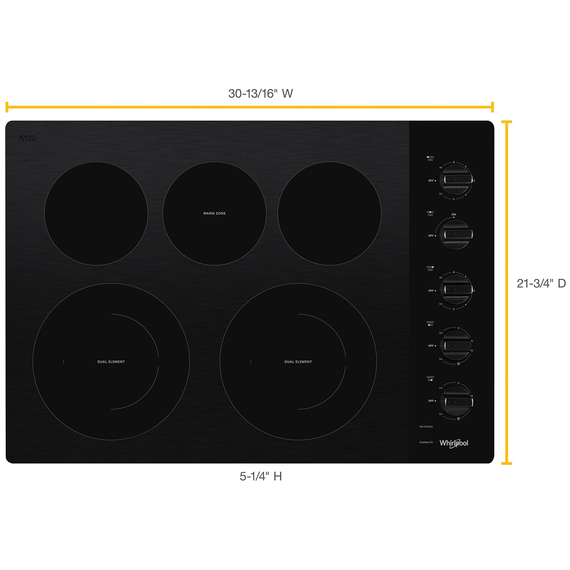Whirlpool 5 burner electric cooktop sale
