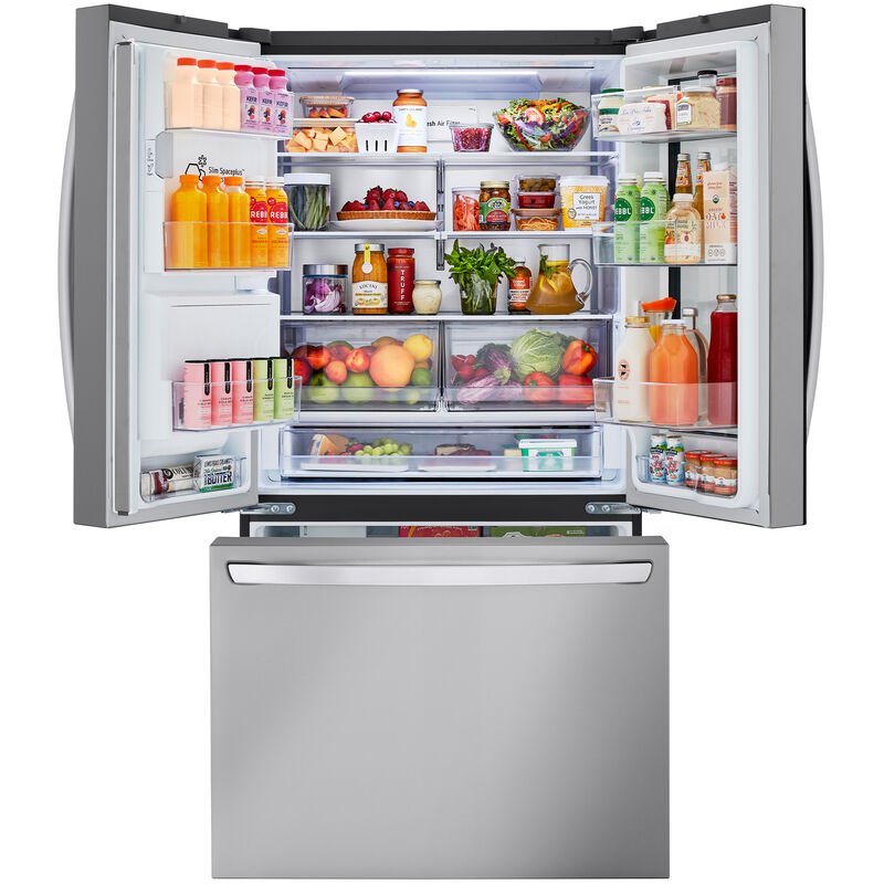LG 36 in. 25.5 cu. ft. Smart Counter Depth French Door Refrigerator with External Ice & Water Dispenser - Stainless Steel, Stainless Steel, hires