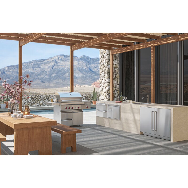 Sub-Zero Designer Series 24 in. Built-In 5.4 cu. ft. Left- Hinged Smart Outdoor Undercounter Refrigerator - Custom Panel Ready, , hires