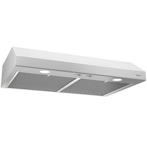 Broan Glacier BCSD1 Series 24 in. Convertible Standard Style Range Hood with 300 CFM, 2 Fan Speeds & 2 Halogen Lights - White, , hires