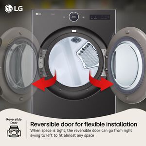 LG 27 in. 7.4 cu. ft. Electric Smart Dryer with 23 Dryer Programs, 11 Dry Options, Wrinkle Care & Sensor Dry - Black Steel, , hires