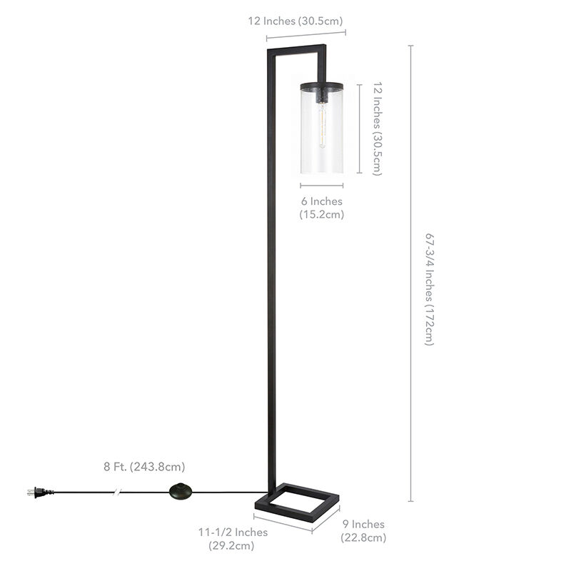 Hudson & Canal Malva Floor Lamp with Seeded Glass, , hires