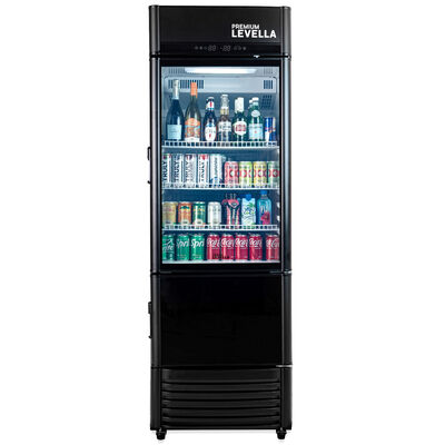 Premium Levella 26 in. 12.5 cu. ft. Beverage Center with Adjustable Shelves, Automatic Ice Maker & Digital Control - Black | PRFIM1257DX