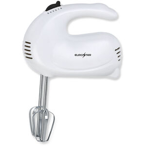 Eurostar 5-Speed Electric Hand Mixer with Stainless Steel Beaters - White, , hires