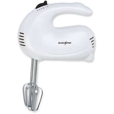 Eurostar 5-Speed Electric Hand Mixer with Stainless Steel Beaters - White | EM302W