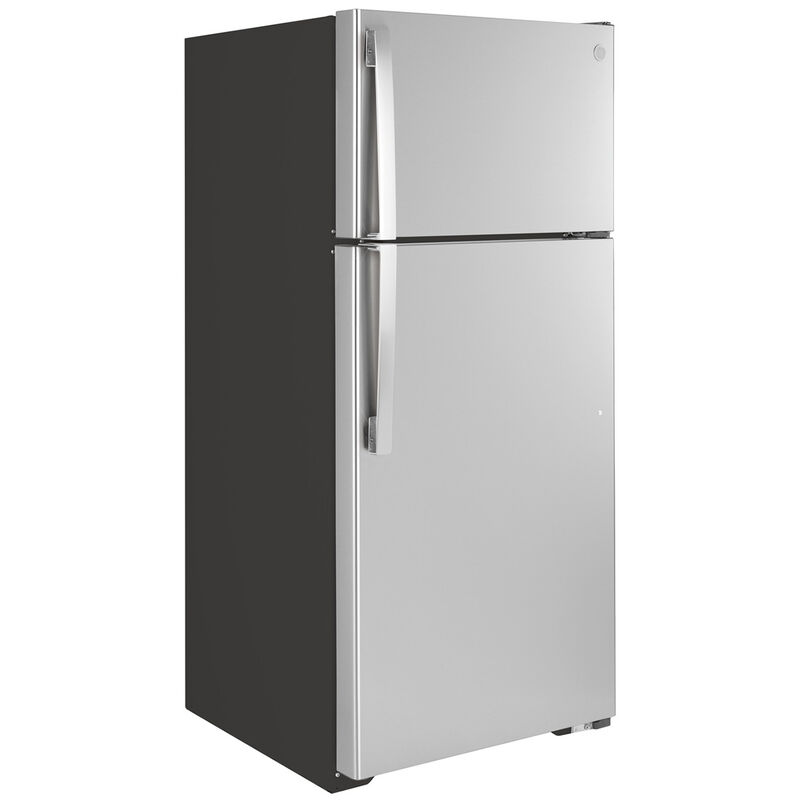GE 28 in. 16.6 cu. ft. Top Freezer Refrigerator - Stainless Steel, Stainless Steel, hires