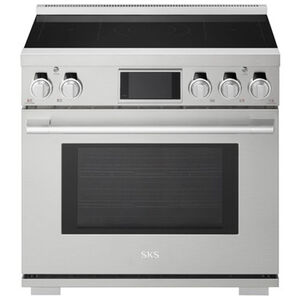 Signature Kitchen Suite 36 in. 6.3 cu. ft. Smart Air-Fry Standard Convection Steam Electric Range with 5 Induction Burners - Stainless Steel, , hires