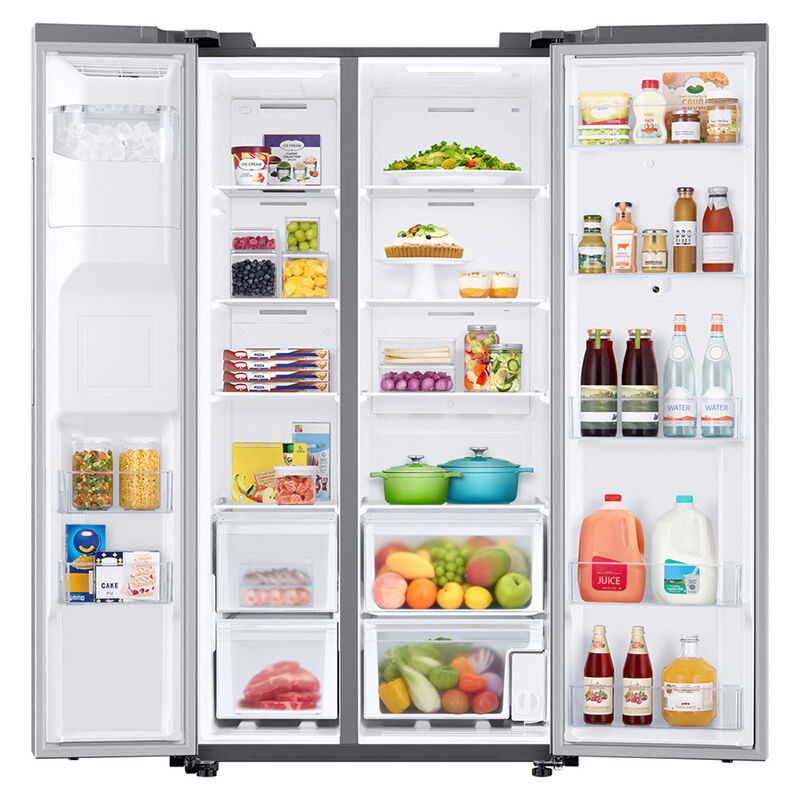 Samsung Family Hub Series 36 in. 26.7 cu. ft. Smart Side-by-Side Refrigerator with Family Hub, Ice & Water Dispenser - Stainless Steel, Stainless Steel, hires