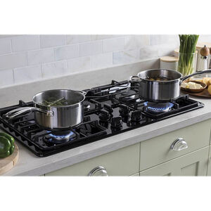 GE 36 in. 5-Burner Natural Gas Cooktop with Simmer Burner & Power Burner - Black, Black, hires
