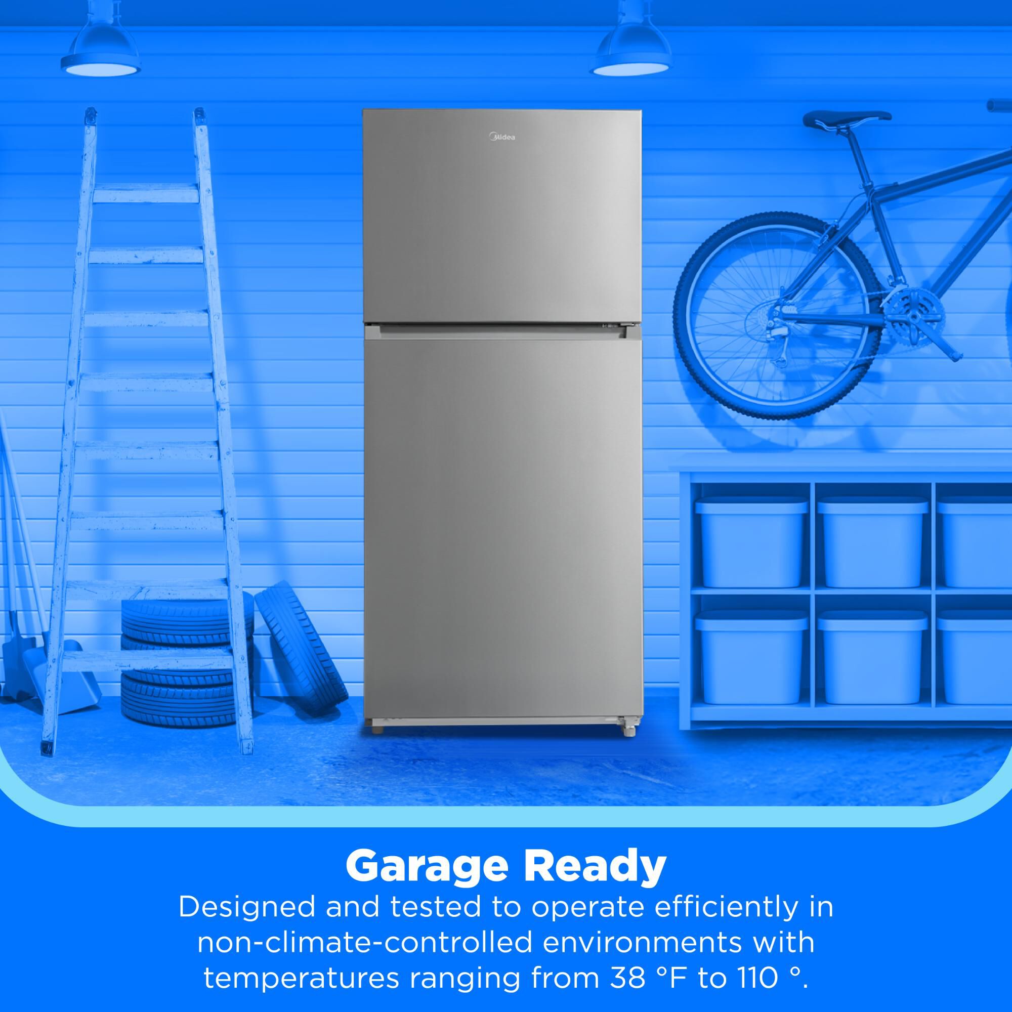 Midea 30 in. 18.1 cu. ft. Garage-Ready Top Freezer Refrigerator