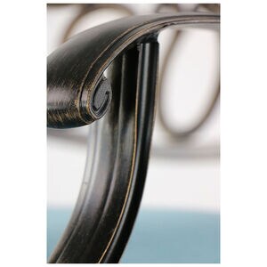 Hanover Traditions 7-Piece Dining Set in Blue with a 60 In. Round Cast-top Table and Six Swivel Rockers, , hires