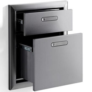 Lynx Ventana 19 in. Double Access Drawers - Stainless Steel, , hires