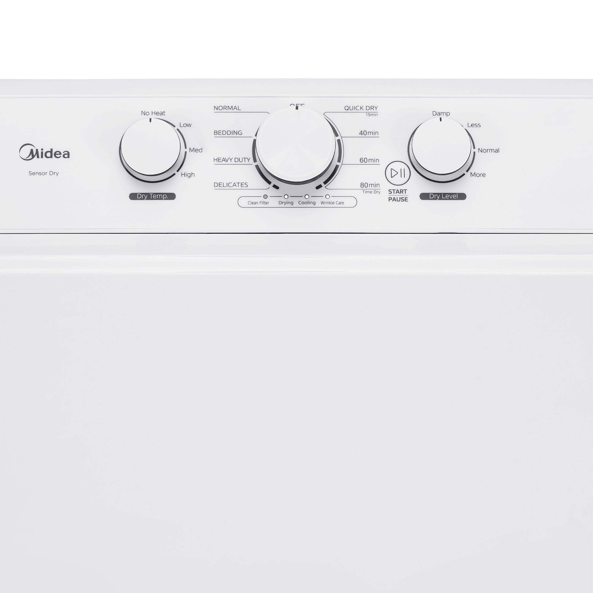 Midea 27 in. 7.0 cu. ft. Gas Dryer with Sensor Dry - White | P.C.
