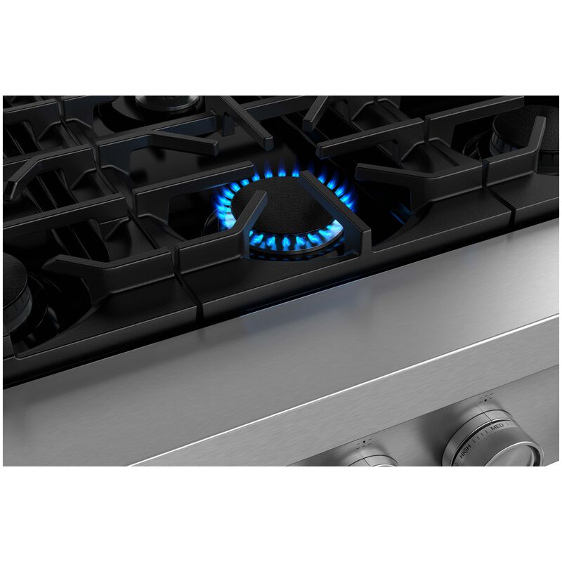 KitchenAid Commercial-Style 36 in. 6-Burner Natural Gas Rangetop with Simmer Burner & Power Burner - Stainless Steel, , hires