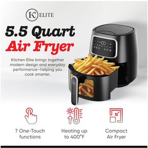 Kitchen Elite 5.5 Quart Air Fryer - Black, , hires