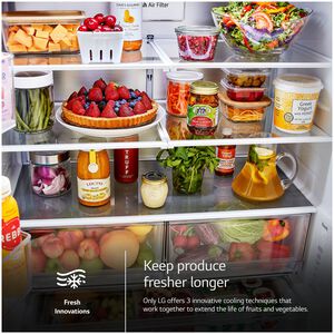 LG 36 in. 30.7 cu. ft. Smart French Door Refrigerator with Ice & Water Dispenser - PrintProof Stainless Steel, , hires