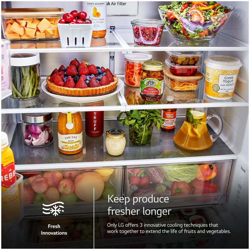 LG 36 in. 30.7 cu. ft. Smart French Door Refrigerator with Ice & Water Dispenser - PrintProof Stainless Steel, , hires