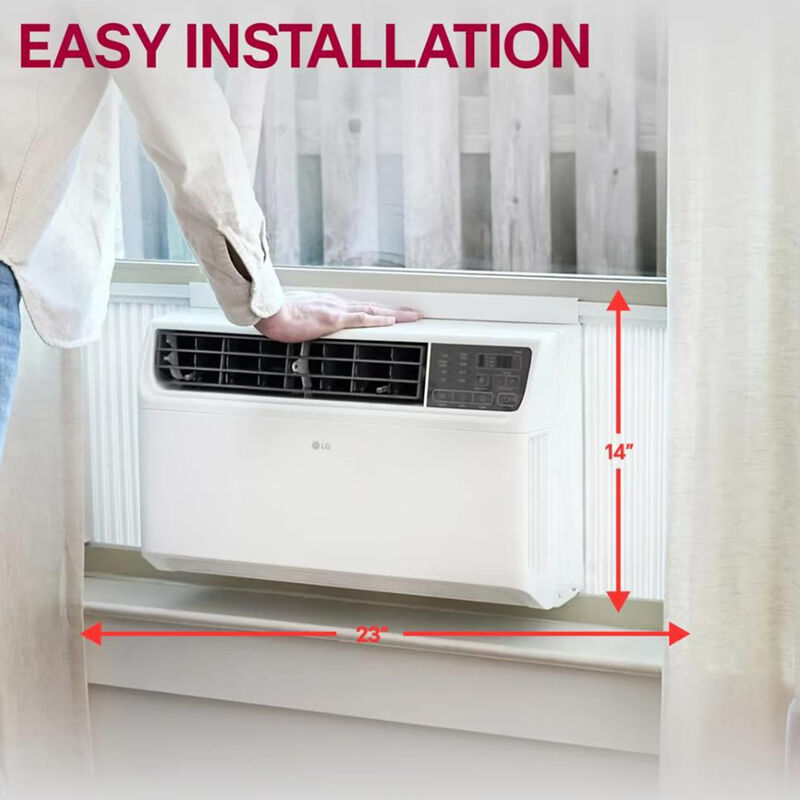 LG 8,500 BTU 115V Smart Energy Star Window/Wall Air Conditioner with Inverter, 3 Fan Speeds, Sleep Mode & Remote Control - White, , hires