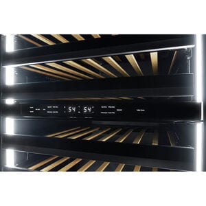 JennAir Rise 24 in. Undercounter Wine Cooler with Wood Racks, Dual Temperature Zones & 45 Bottle Capacity - Stainless Steel, , hires