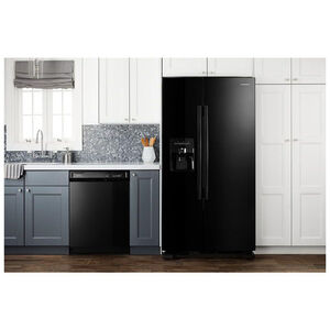 Amana 36 in. 24.6 cu. ft. Side by Side Refrigerator with Ice & Water Dispenser - Black, Black, hires