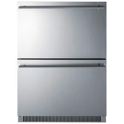 Summit 24 in. 4.8 cu. ft. Outdoor Refrigerator Drawer - Stainless Steel/Panel Ready | ADRD24