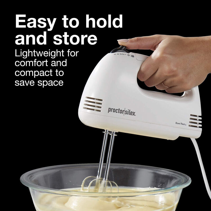 Hamilton Beach Hand Mixer 5 Speed With Bowl Rest White New In Box 62560