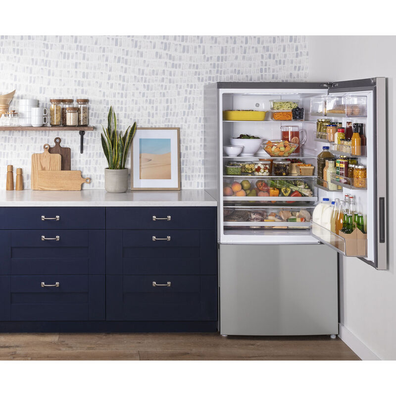 GE 31 in. 17.7 cu. ft. Counter Depth Bottom Freezer Refrigerator - Fingerprint Resistant Stainless, , hires