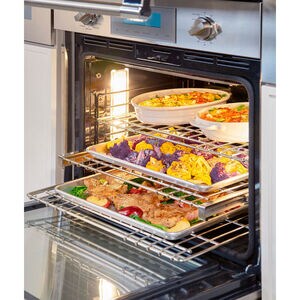 Thermador Professional Series 30 in. 8.6 cu. ft. Smart Speed Electric Microwave/Wall Oven Combo with True European Convection - Stainless Steel, , hires