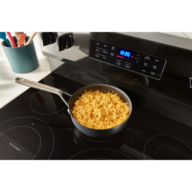 Whirlpool 30 in. 5.3 cu. ft. Air-Fry Standard Convection Electric Range with Radiant Burners - Black, , hires