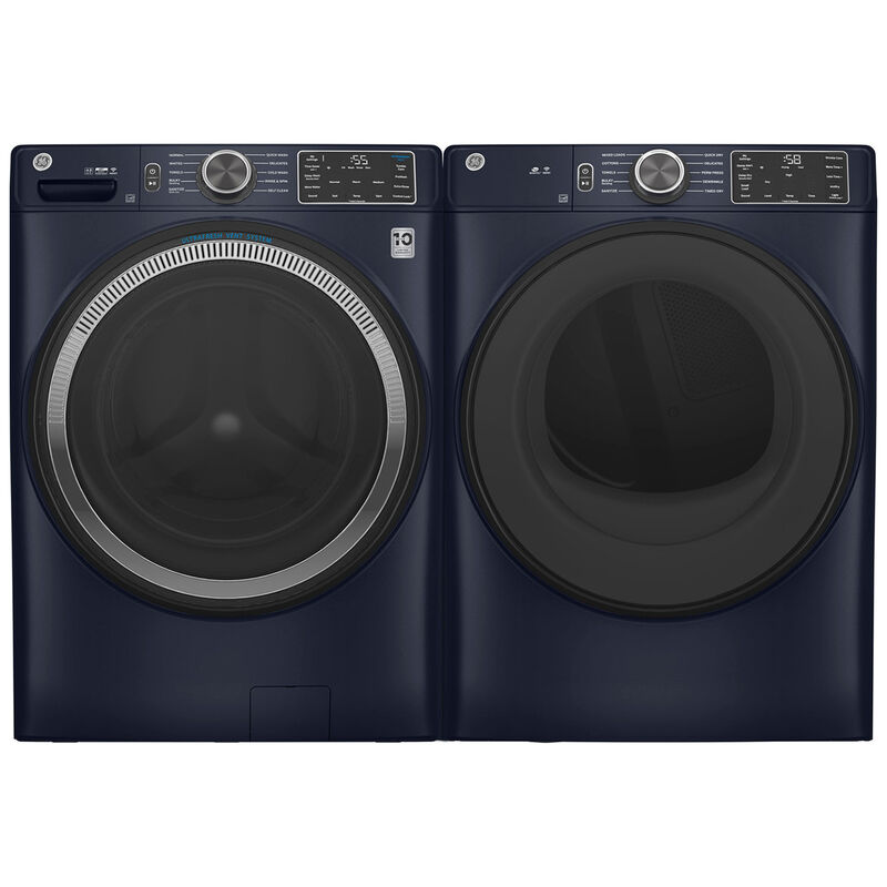 GE 28 in. 7.8 cu. ft. Smart Stackable Gas Dryer with Sanitize Cycle & Sensor Dry - Sapphire Blue, Sapphire Blue, hires