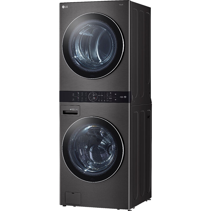 LG 27 in. WashTower with 4.5 cu. ft. Washer with 6 Wash Programs & 7.4 cu. ft. Gas Dryer with 6 Dryer Programs, Sensor Dry & Wrinkle Care - Black Steel, Black Steel, hires