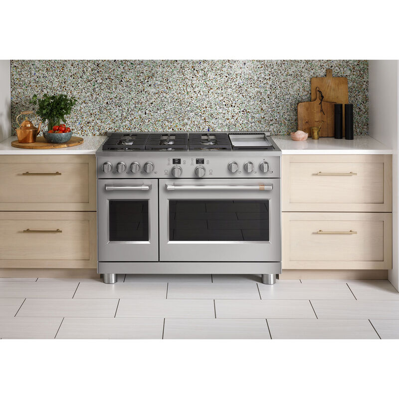 48 inch Induction Range, 6 Heating Zones and Cast Iron Griddle, Electric  Self-Clean Oven