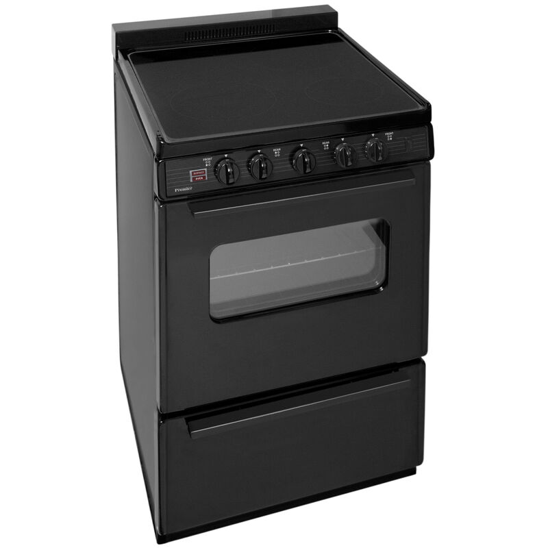 Premier 24 in. 3 cu. ft. Electric Range with Smoothtop Burners - Black, , hires