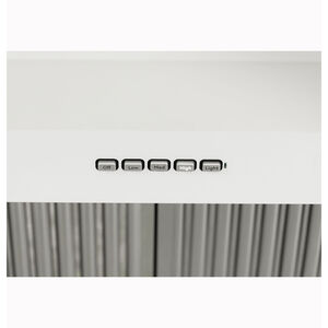 Cafe 36 in. Canopy Pro Style Range Hood with 4 Speed Settings, 600 CFM, Ductless Venting & 2 LED Lights - Matte White, , hires