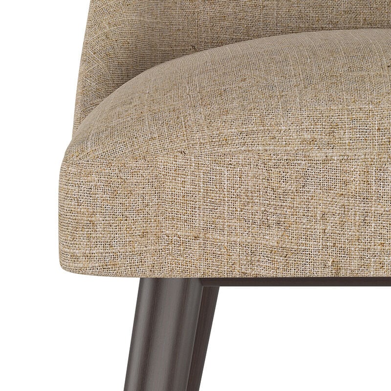 Skyline Furniture Modern Mid Century Bar Stool in Linen Fabric - Sandstone, Sandstone, hires