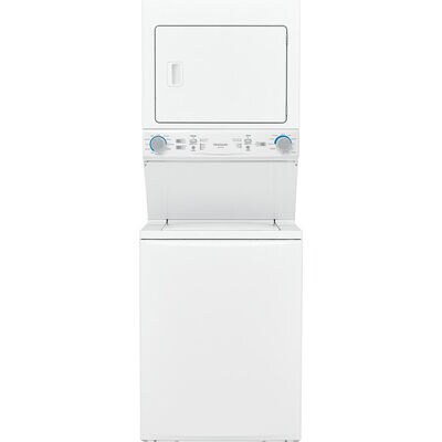 Frigidaire 27 in. Laundry Center with 3.9 cu. ft. Washer with 11 Wash Programs & 5.5 cu. ft. Gas Dryer & 10 Dryer Programs - White | FLCG7522AW