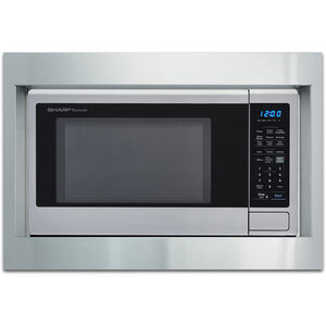 Sharp 27 in. Built-in Trim Kit for Microwaves - Stainless Steel, , hires