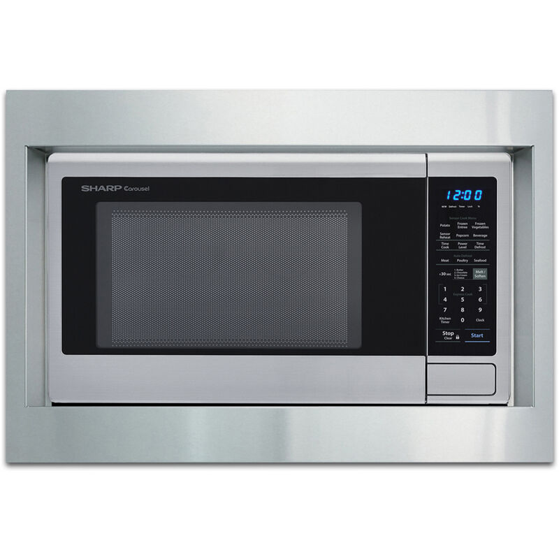 Sharp 27 in. Built-in Trim Kit for Microwaves - Stainless Steel, , hires