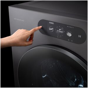 LG 29 in. 5.8 cu. ft. Smart Stackable Front Load Washer with Built-In Intelligence, TurboWash 360, EZ Dispense, Sanitize & Steam Cycle - Brushed Black Steel, , hires
