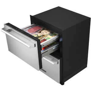 Signature Kitchen Suite 24 in. 3.4 cu. ft. Smart Double Refrigerator & Freezer Drawer - Custom Panel Ready, , hires